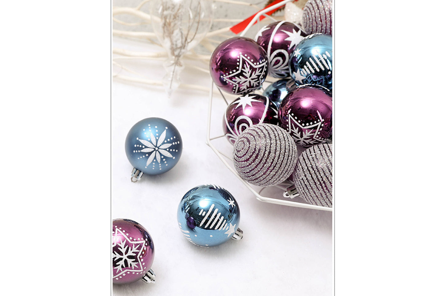 6cm/24 Blue-Purple Painted Ball Set