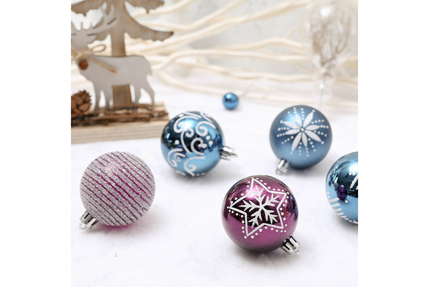 6cm/24 Blue-Purple Painted Ball Set