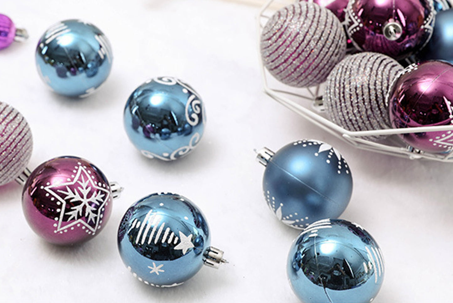 6cm/24 Blue-Purple Painted Ball Set