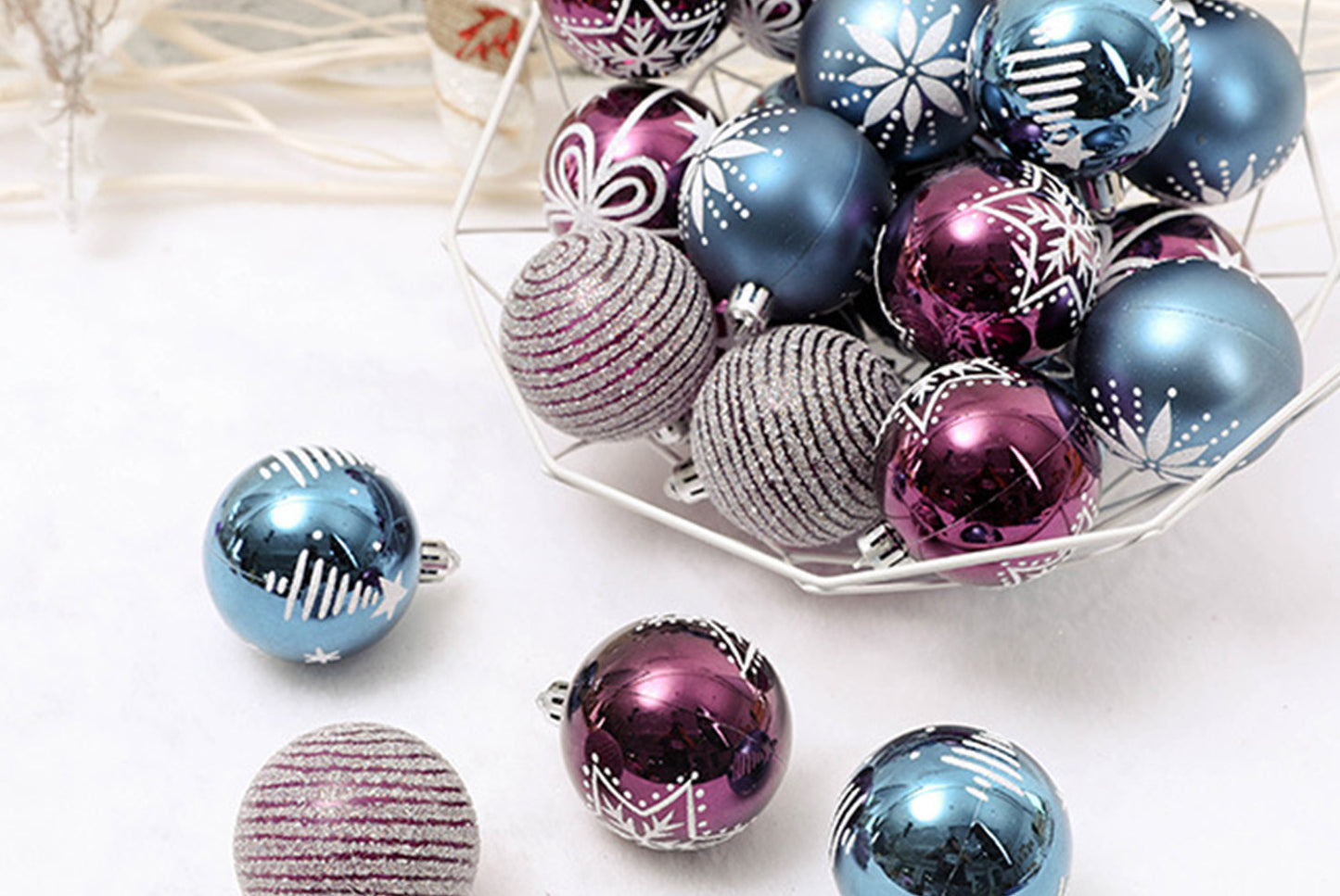 6cm/24 Blue-Purple Painted Ball Set