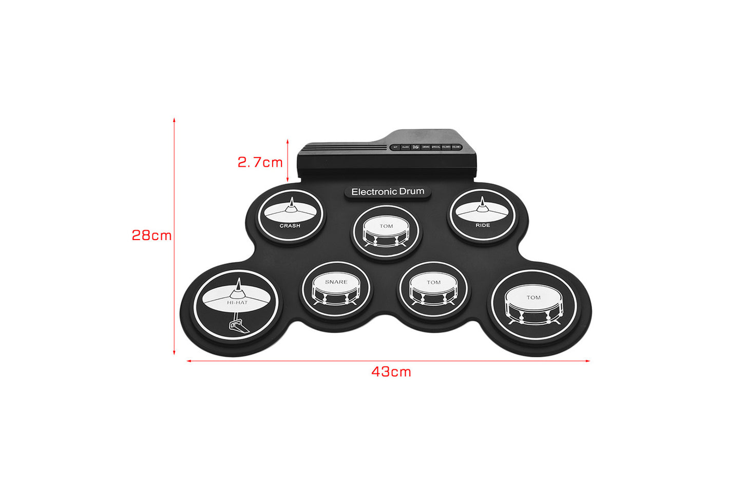 Portable silicone roll drum kit