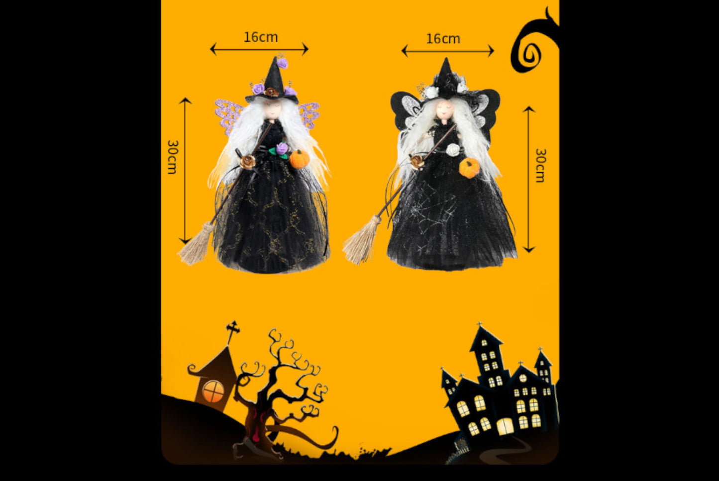 **Butterfly Witch Doll Treetop Star Ornament**