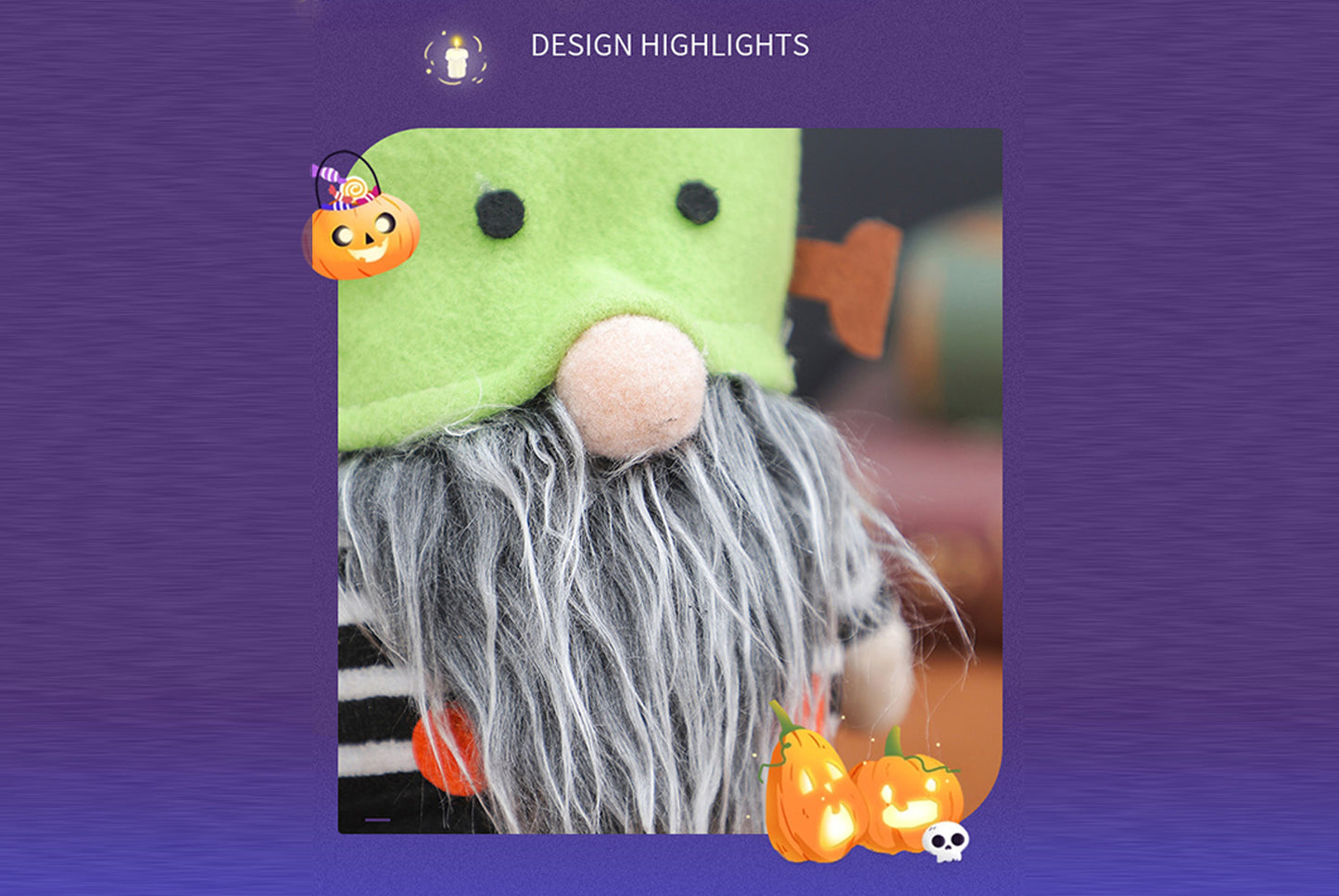 **Halloween Monster Pumpkin Hat Doll**