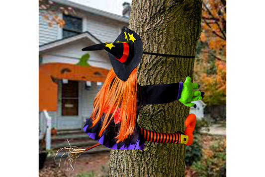 Halloween Tree-Climbing Witch Decoration