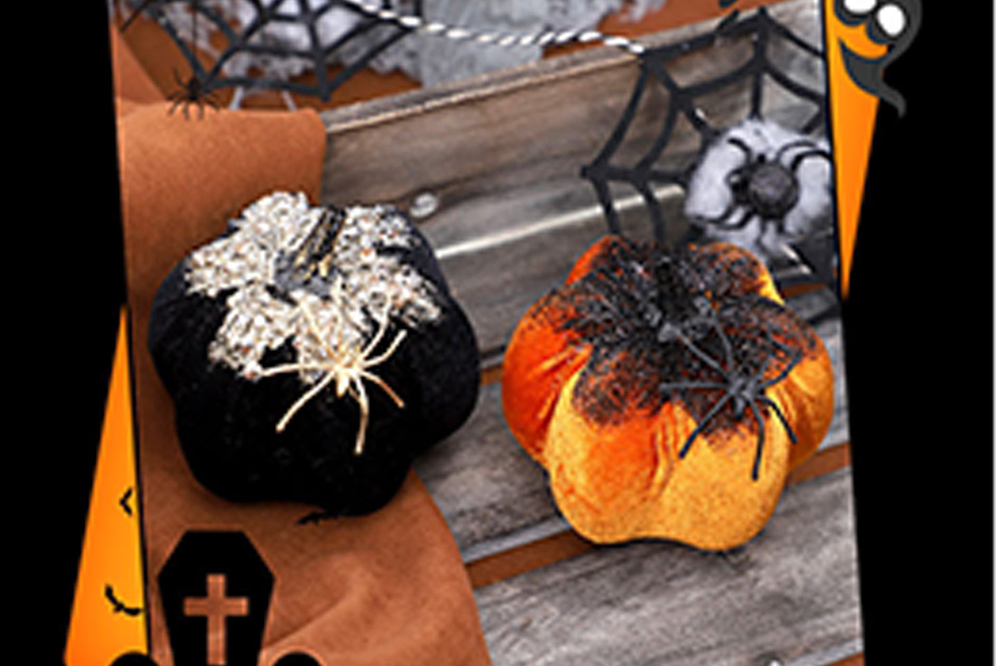 **Halloween Decorations: Instagram-Style Nordic-Style Simulated Spider Pumpkin Ornament**
