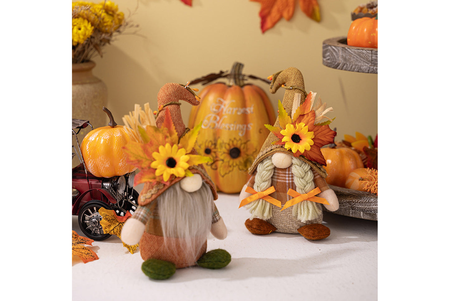 Thanksgiving Decorations, Standing Faceless Doll Gnome Figurine