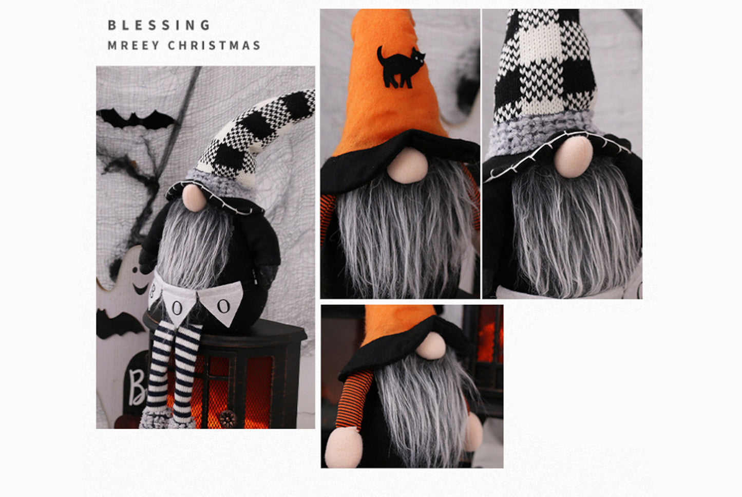 **Halloween 65cm Bat Faceless Old Man Doll**