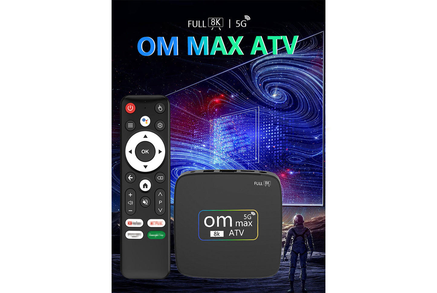 **OM MAX 4K Android TV Box (Android 14 Version) 8+128GB**