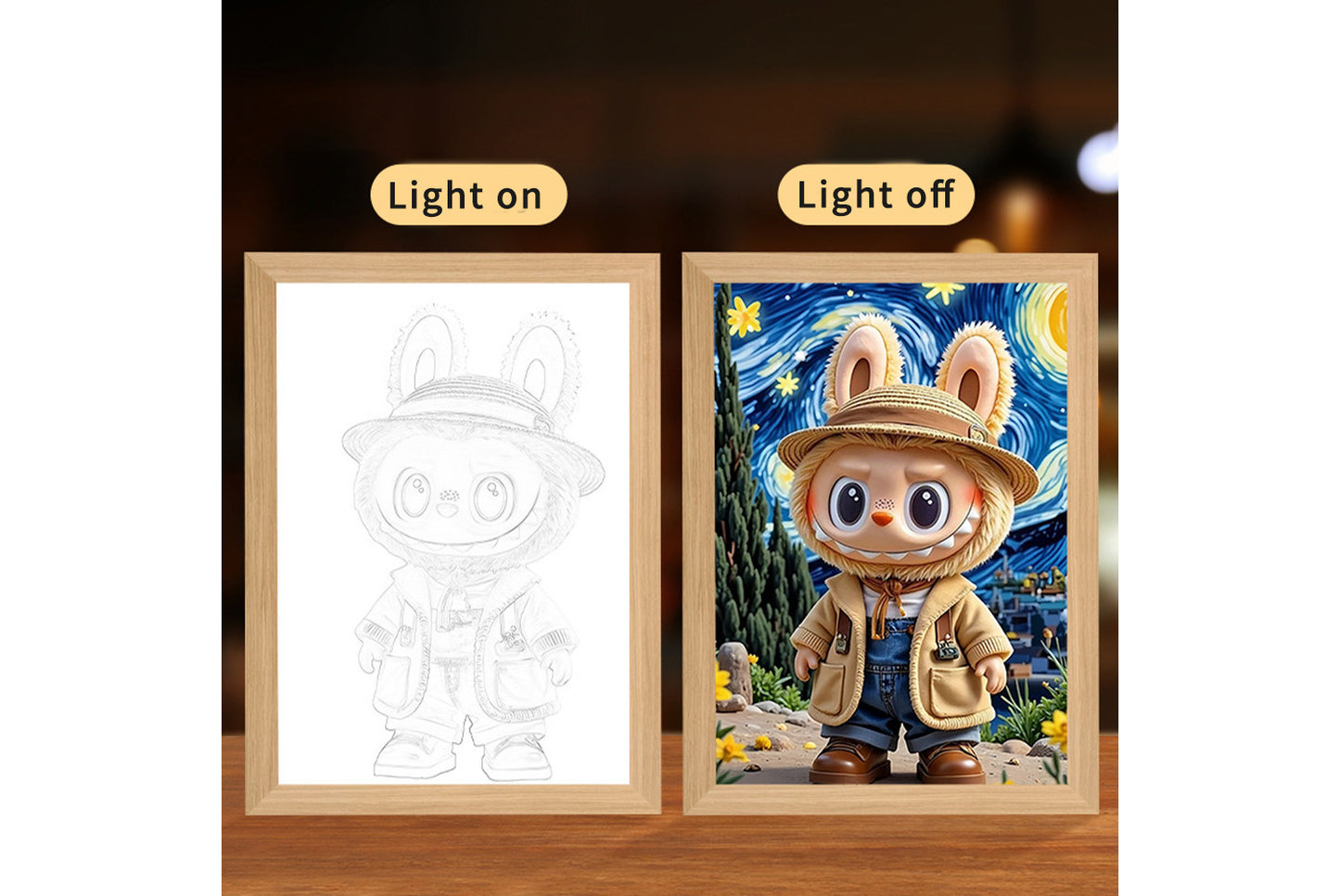 Labubu Cartoon Light Painting