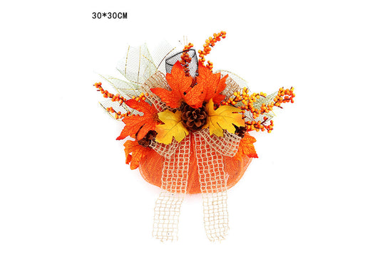 Autumn Harvest Festival Maple Leaf Faceless Old Man Wreath