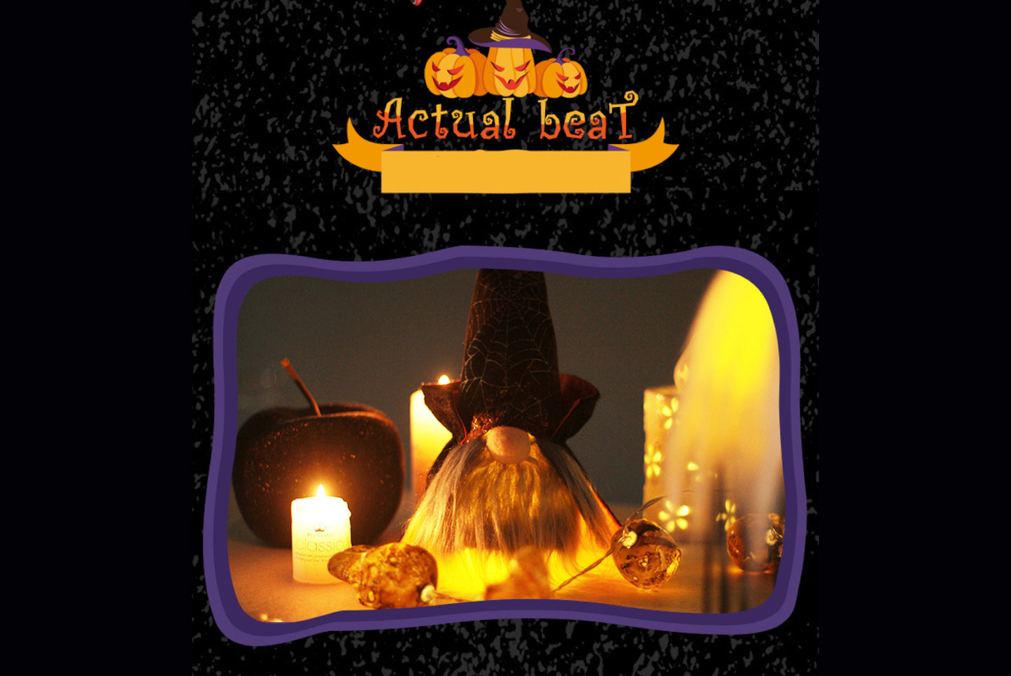 **Halloween Pirate Color-Changing Lights Faceless Old Man Doll Ornament**