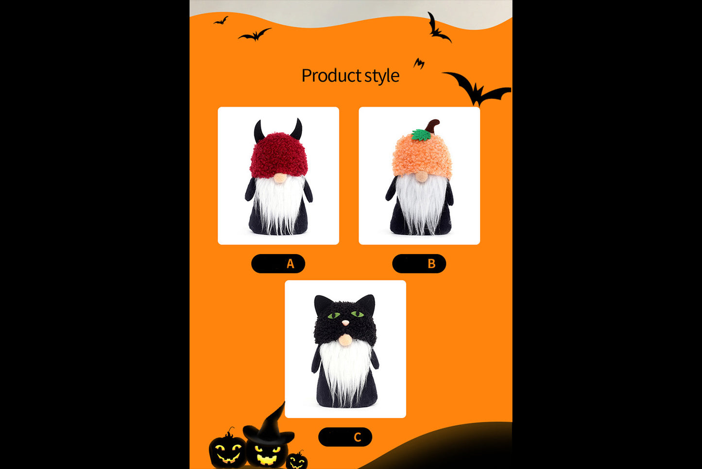 **Halloween Decorative Stuffed Figure: Cute Ghost Pumpkin Faceless Old Man**