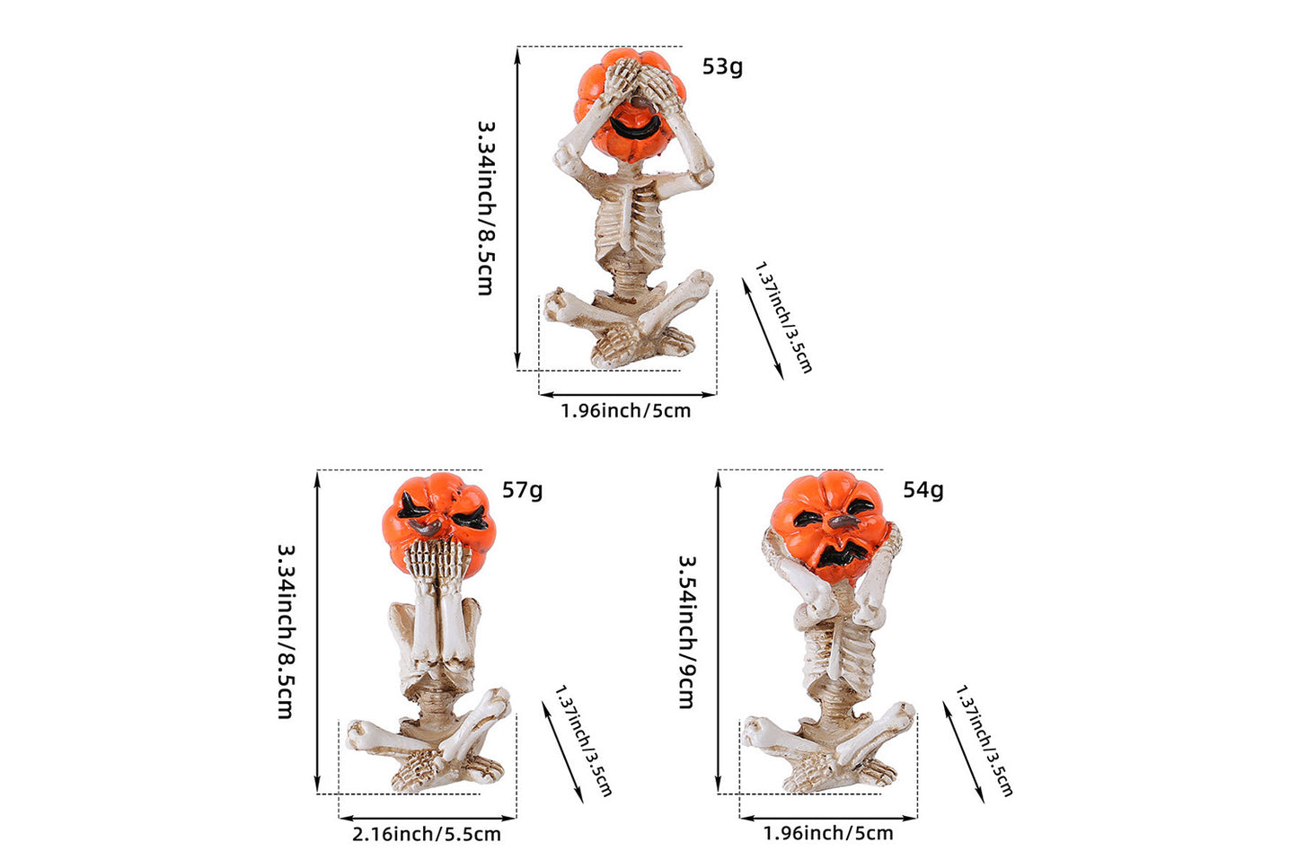 Meditation Yoga Pumpkin Skull Figurine