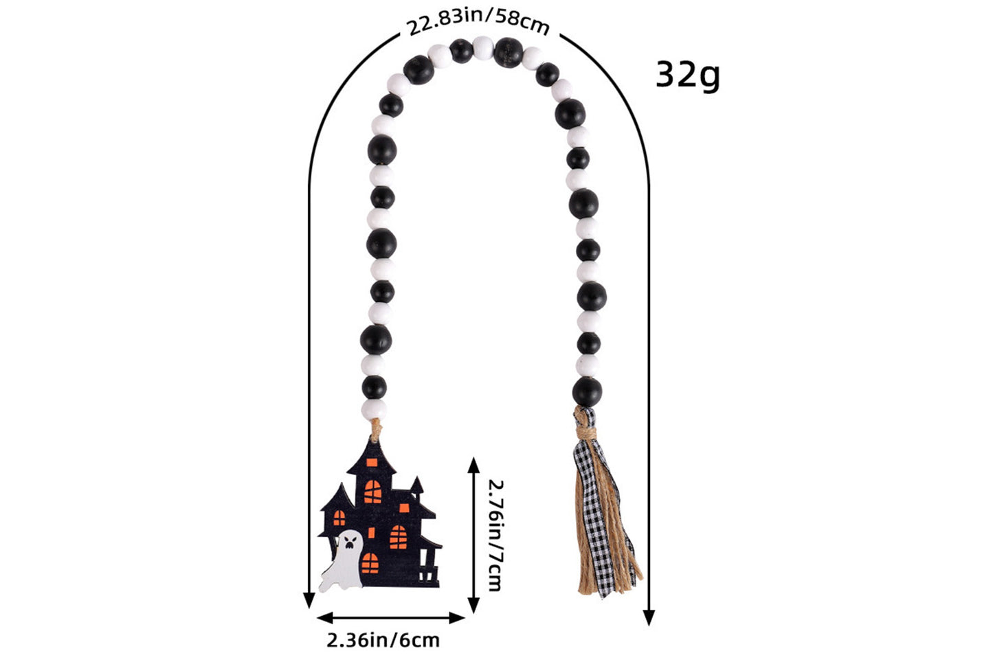 Halloween Wooden Bead Pendant