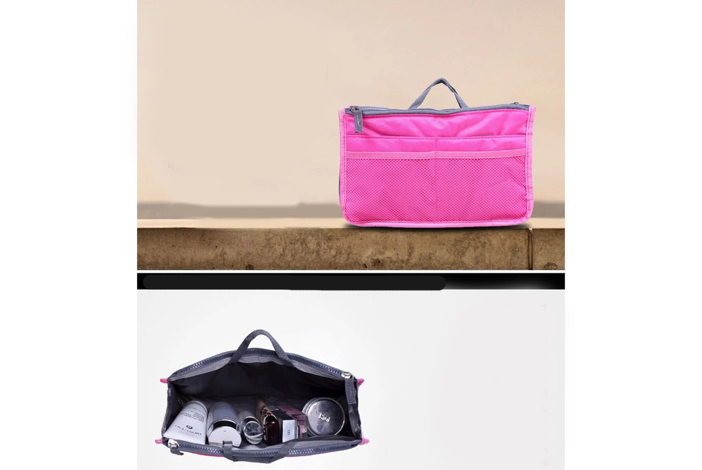 Double zipper storage bag