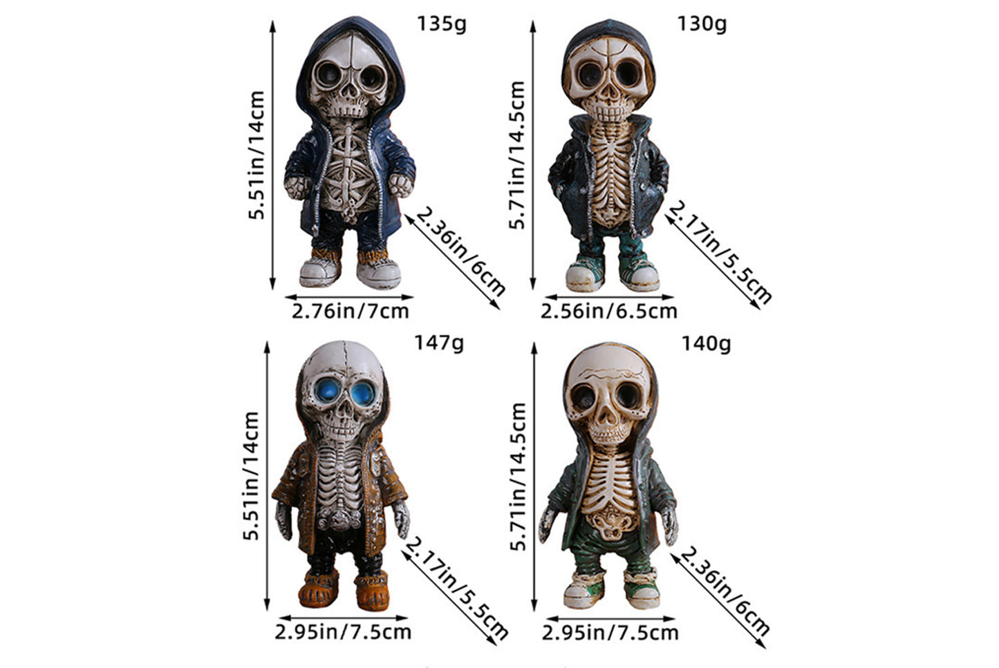 Halloween Skull Ornament Set | 9 Styles Available