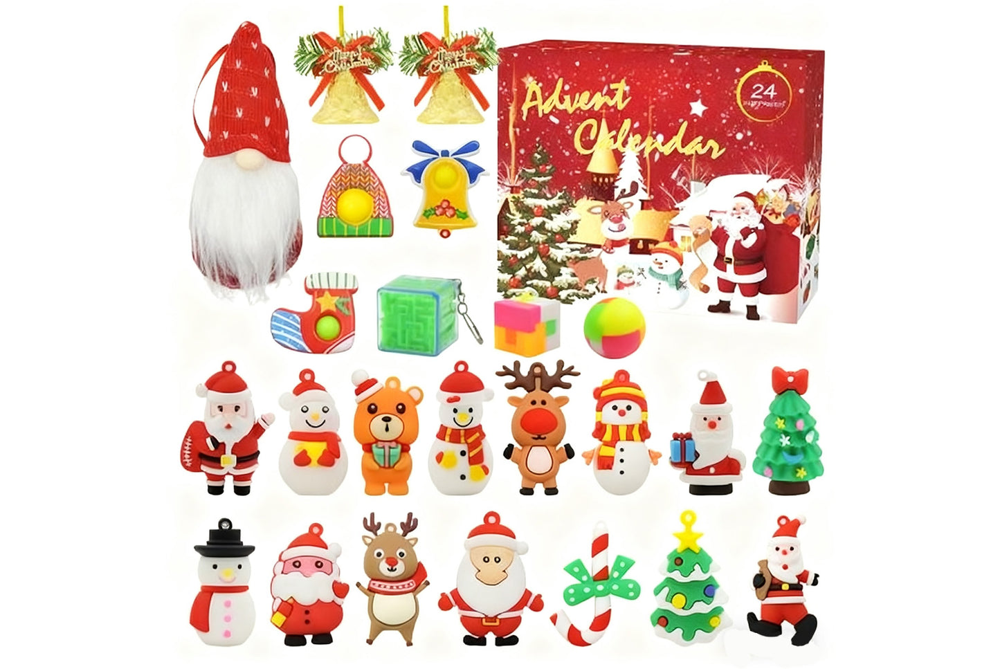 **Christmas Countdown Blind Box Pendants | 24-Piece DIY Decorative Gift Set**