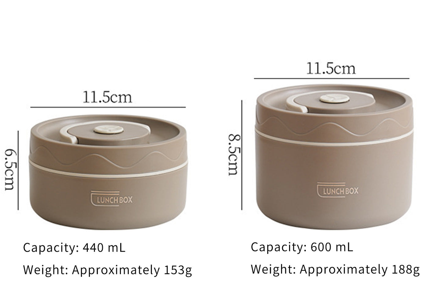 **304 Stainless Steel Insulated Lunch Box (Beige Two-Piece Microwave Oven Set)**