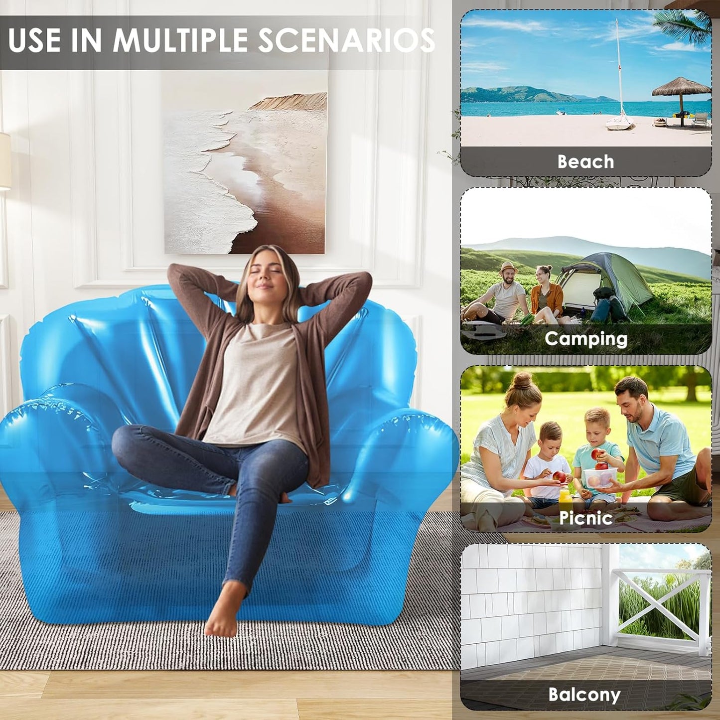 PVC transparent inflatable lazy sofa