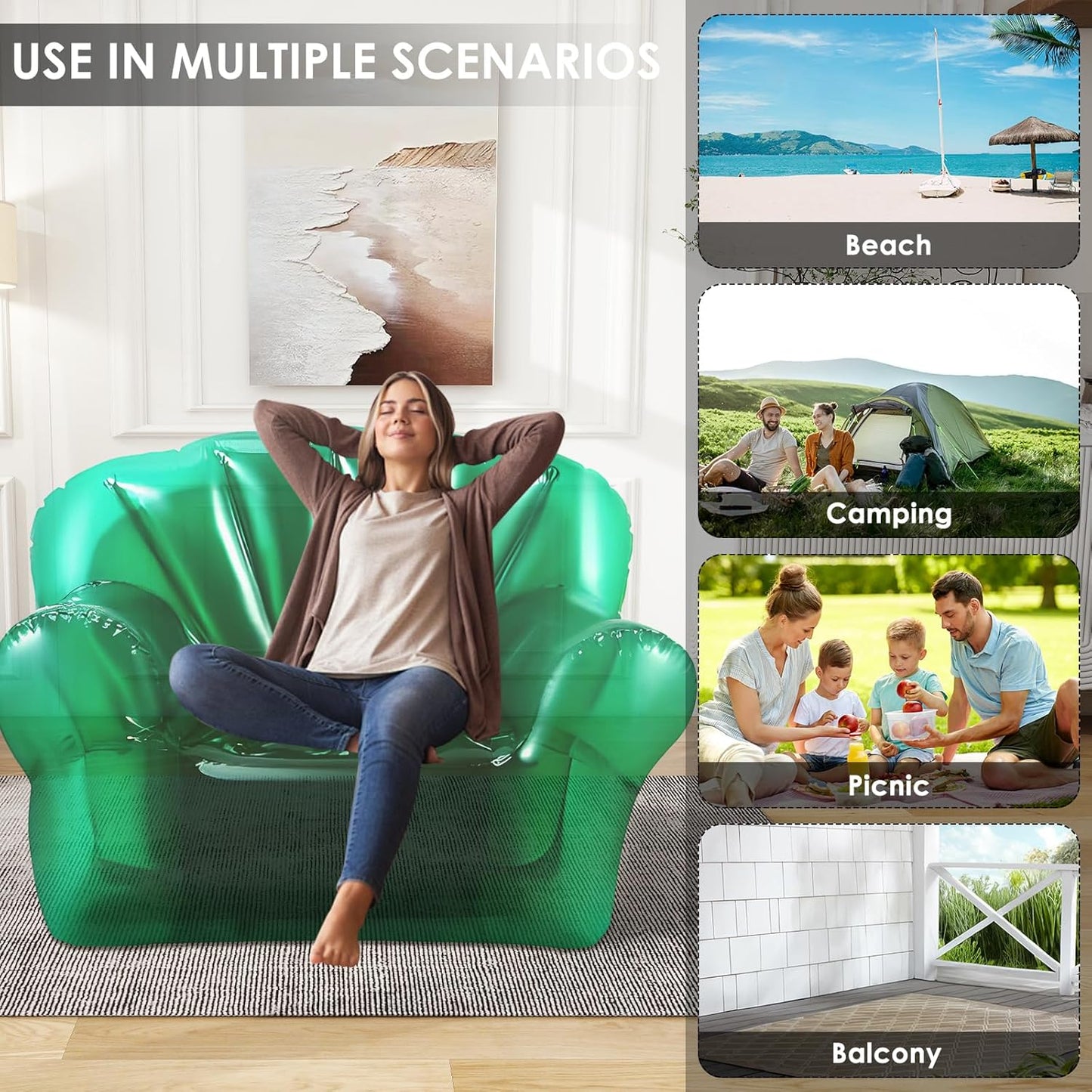 PVC transparent inflatable lazy sofa