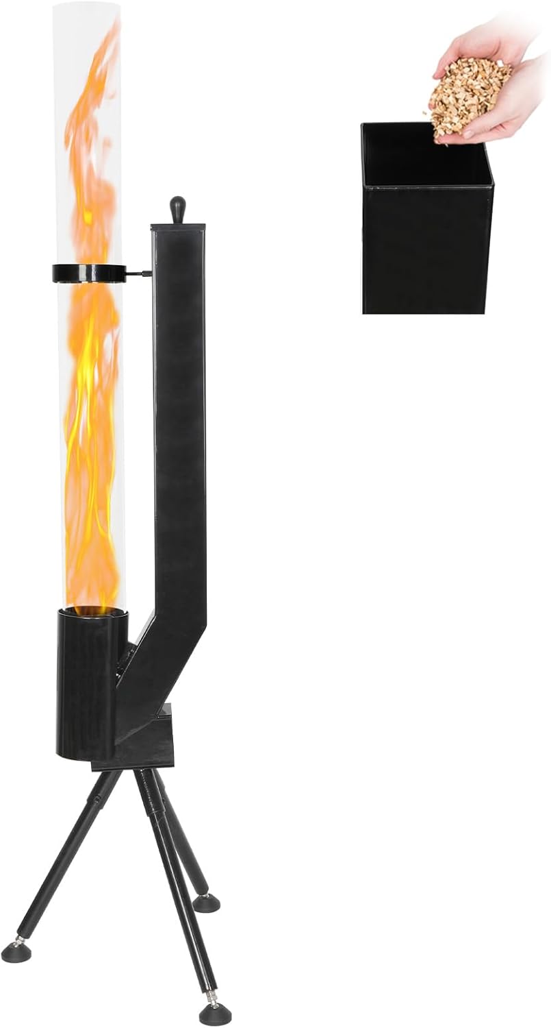 Vertical wood-burning rocket stove