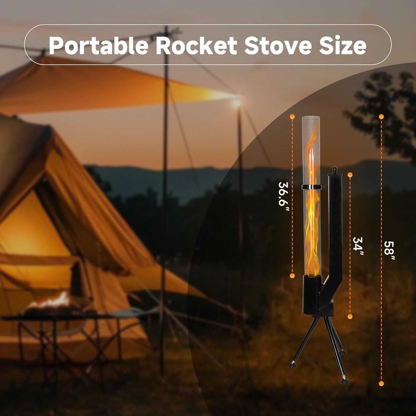 Vertical wood-burning rocket stove