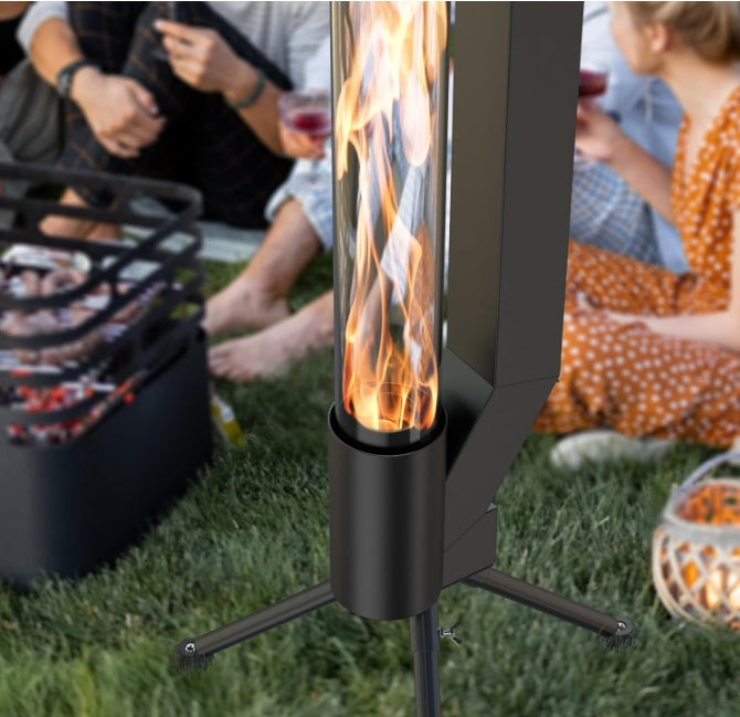 Vertical wood-burning rocket stove