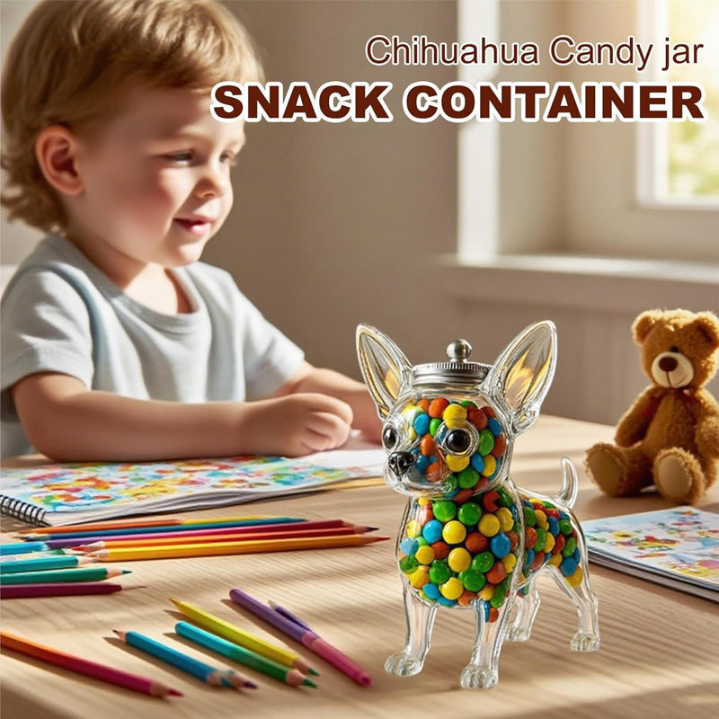 **Chihuahua Candy Jar, Chihuahua-Shaped Snack Container**