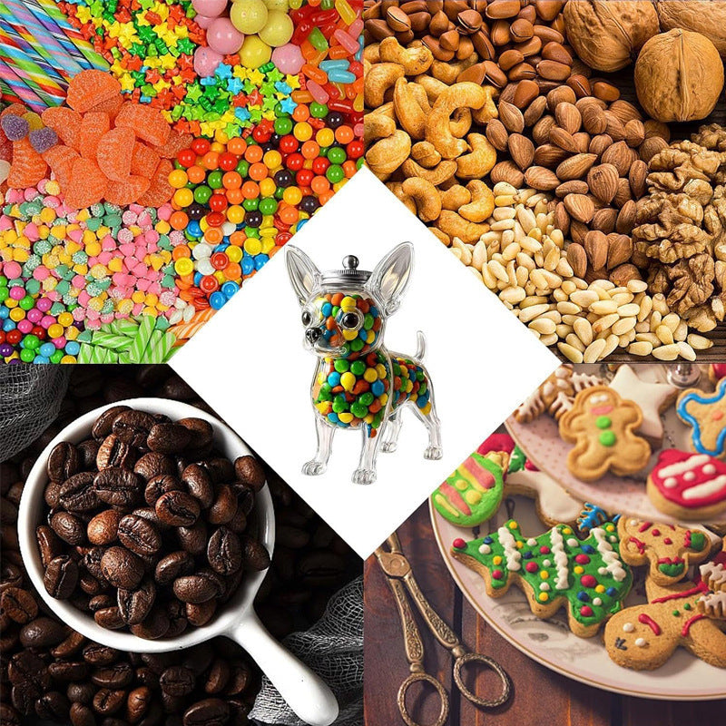 **Chihuahua Candy Jar, Chihuahua-Shaped Snack Container**