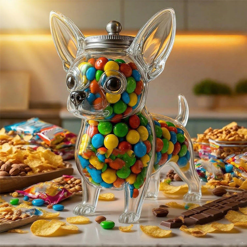 **Chihuahua Candy Jar, Chihuahua-Shaped Snack Container**