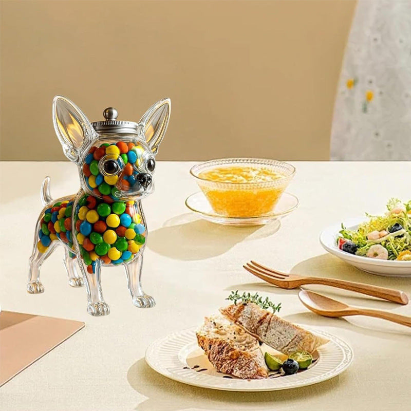 **Chihuahua Candy Jar, Chihuahua-Shaped Snack Container**