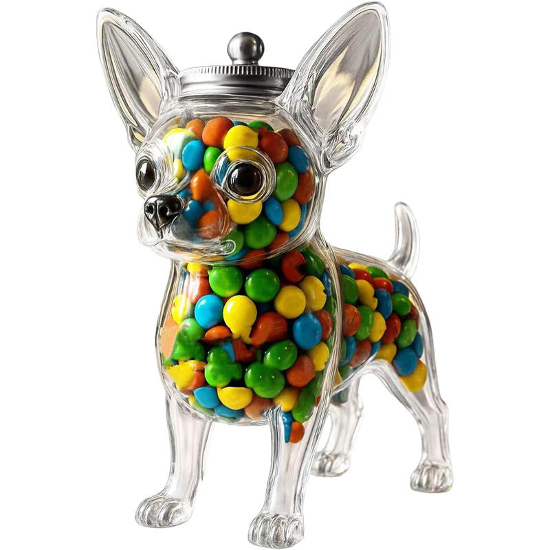**Chihuahua Candy Jar, Chihuahua-Shaped Snack Container**