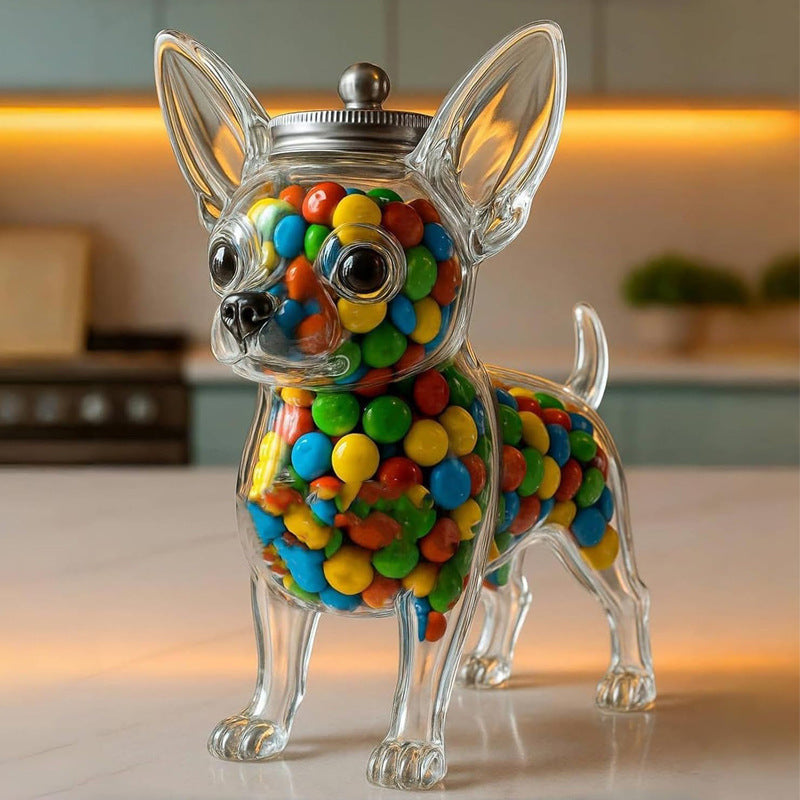 **Chihuahua Candy Jar, Chihuahua-Shaped Snack Container**