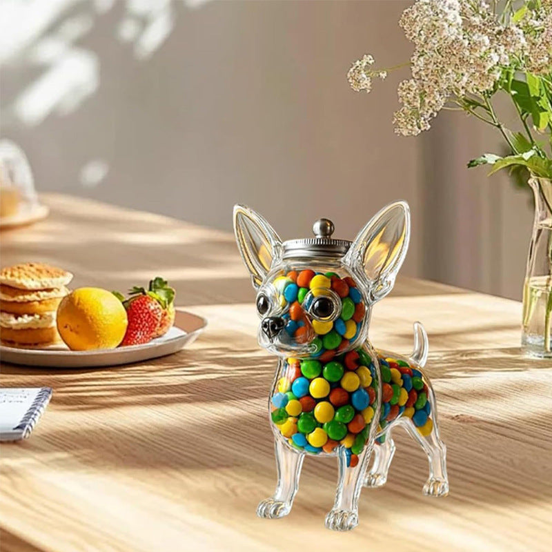 **Chihuahua Candy Jar, Chihuahua-Shaped Snack Container**