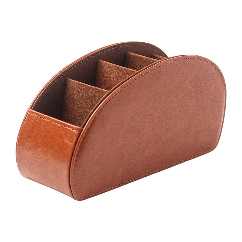 PU Leather Remote Control Organizer