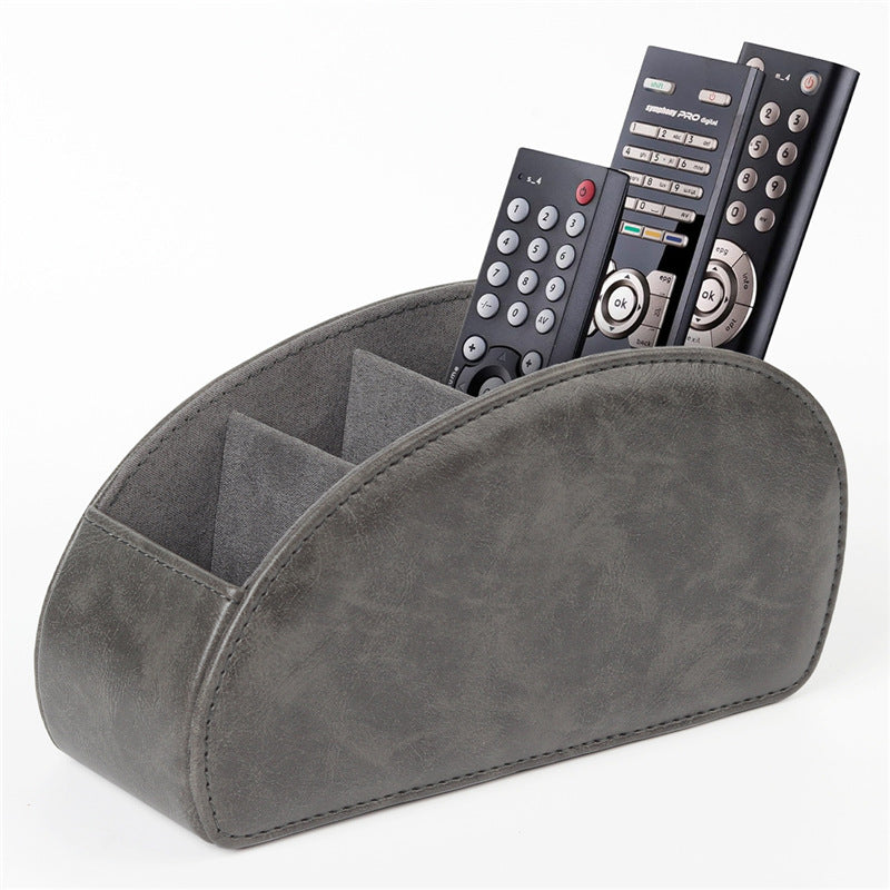 PU Leather Remote Control Organizer
