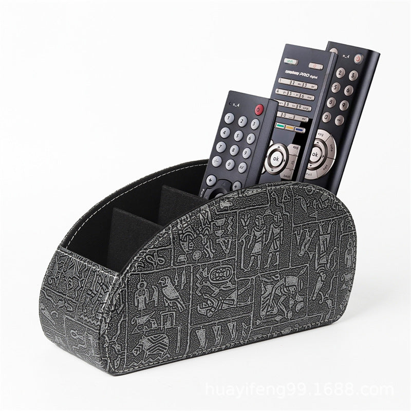 PU Leather Remote Control Organizer