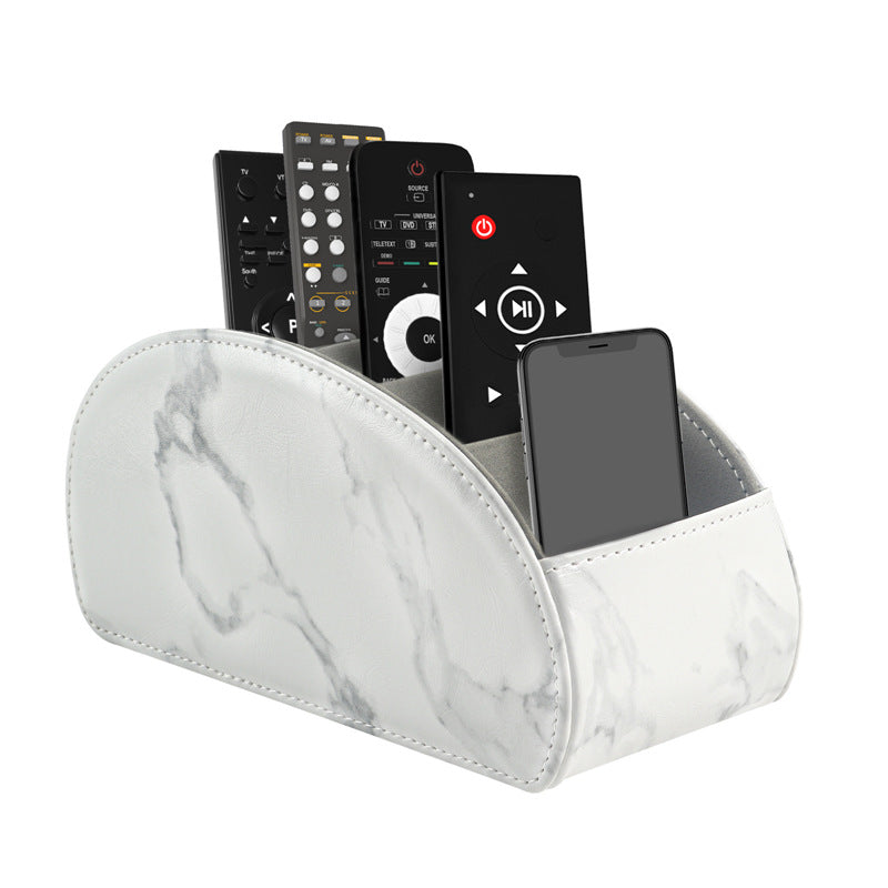 PU Leather Remote Control Organizer