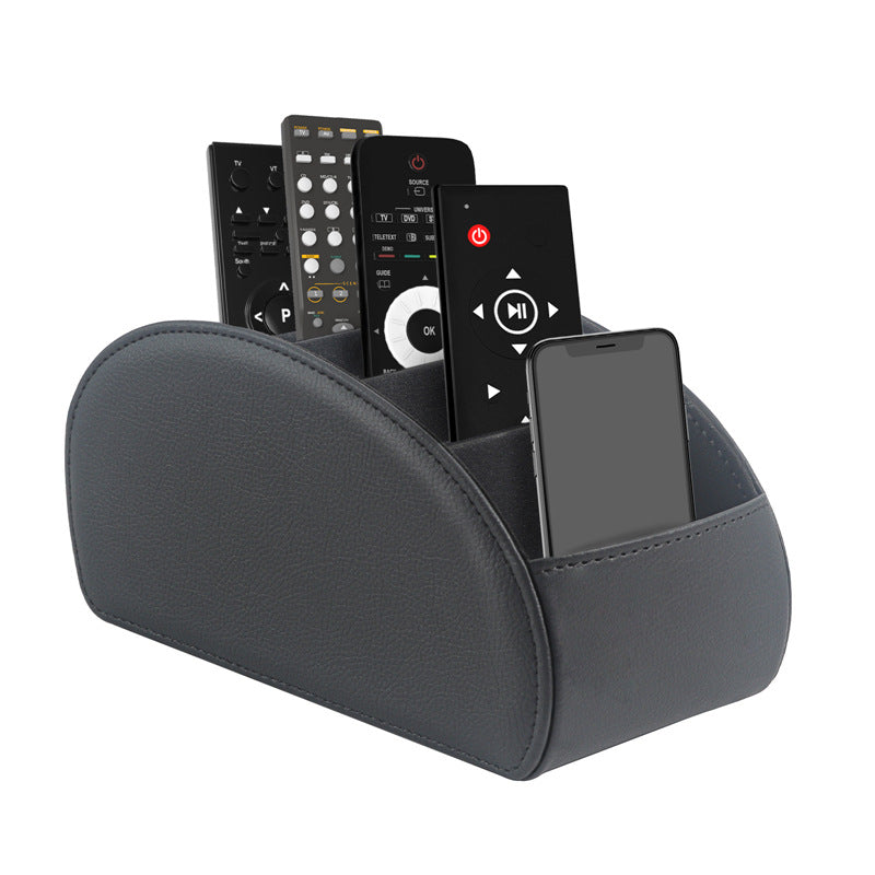 PU Leather Remote Control Organizer