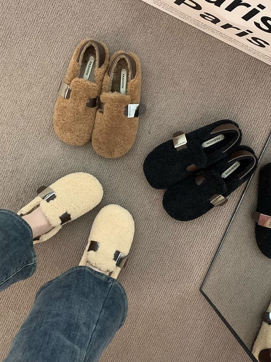**Autumn/Winter Plush Loafers**