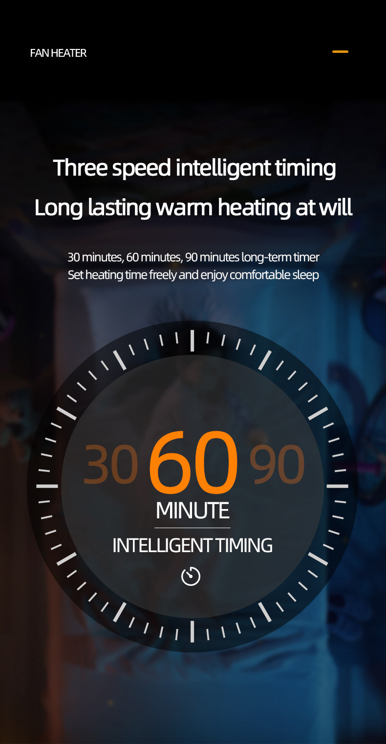 **High-Power 1200W Smart PTC Ceramic Heater (UK Plug)**