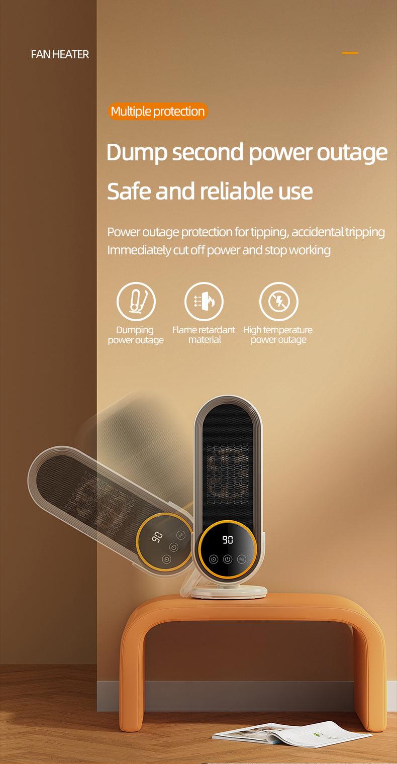 **High-Power 1200W Smart PTC Ceramic Heater (UK Plug)**