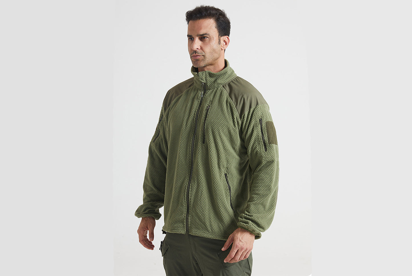 **Men's Tactical Fleece Jacket Stand Collar Liner**