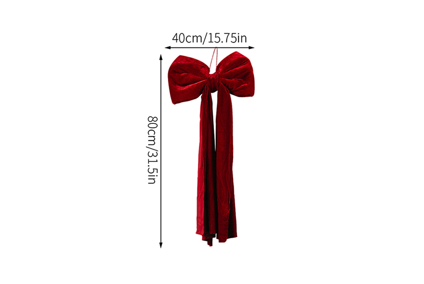 **Burgundy Fleece Christmas Bow Ornament (Multiple Sizes Available)**