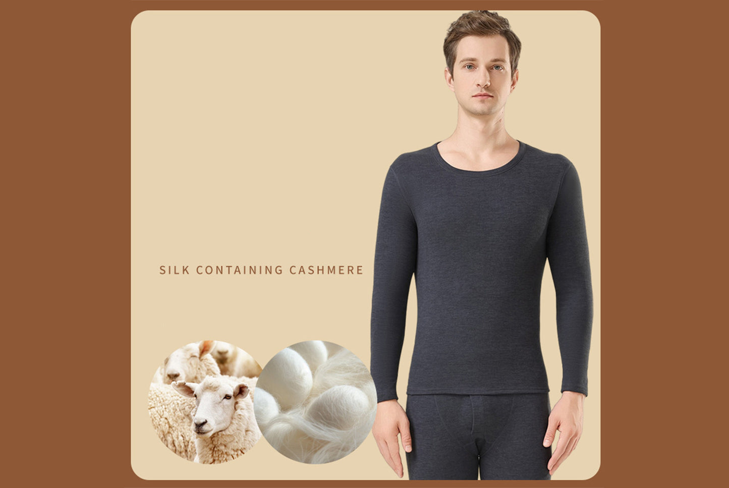 **Cashmere and Silk Warm Autumn Jacket and Long Pants Set (Unisex)**