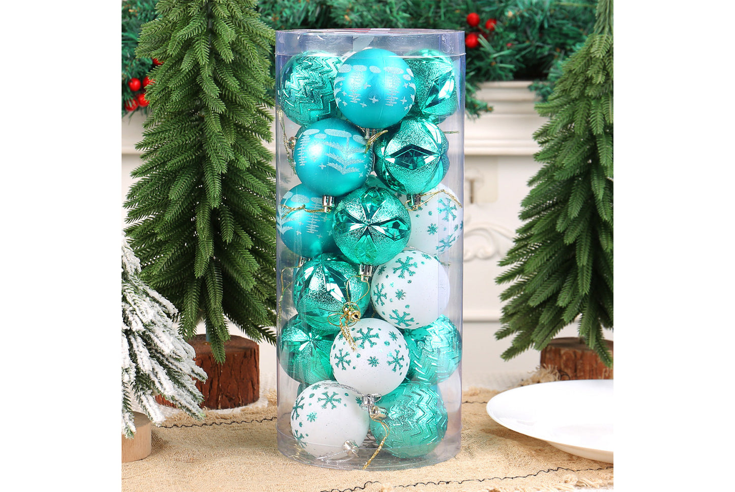 Painted Electroplated Christmas Ball Set - Shaped Christmas Tree Decorative Pendants