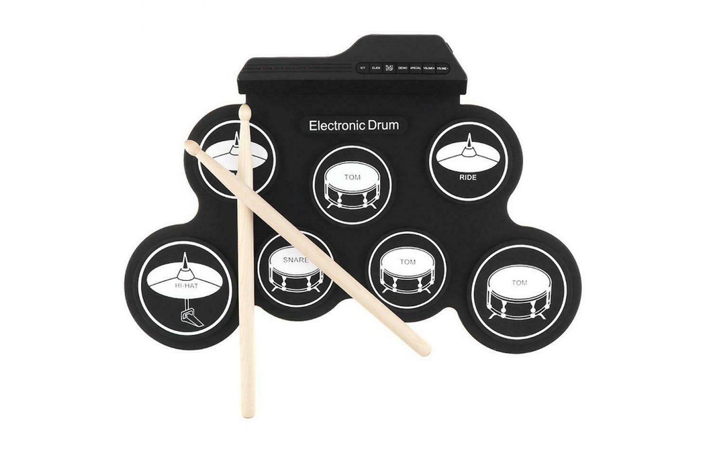 Portable silicone roll drum kit