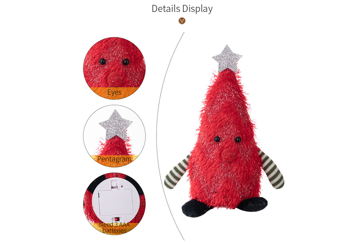 **Christmas Tree-Shaped Lighted Doll Desktop Ornament**