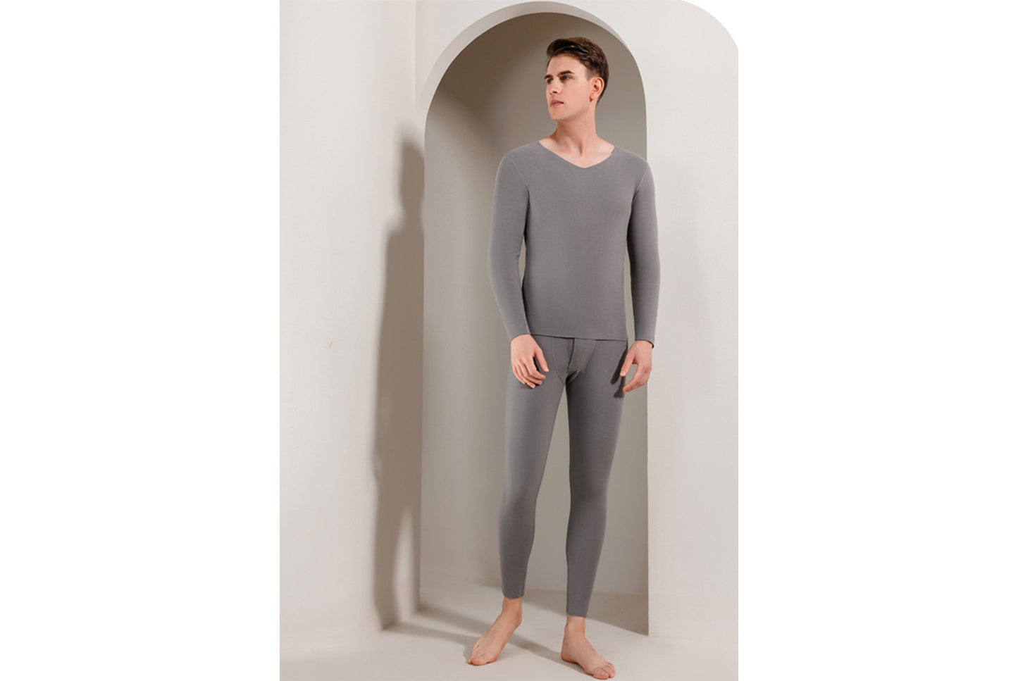 **Couple's Double-Sided Brushed Seamless Thermal Underwear Set**