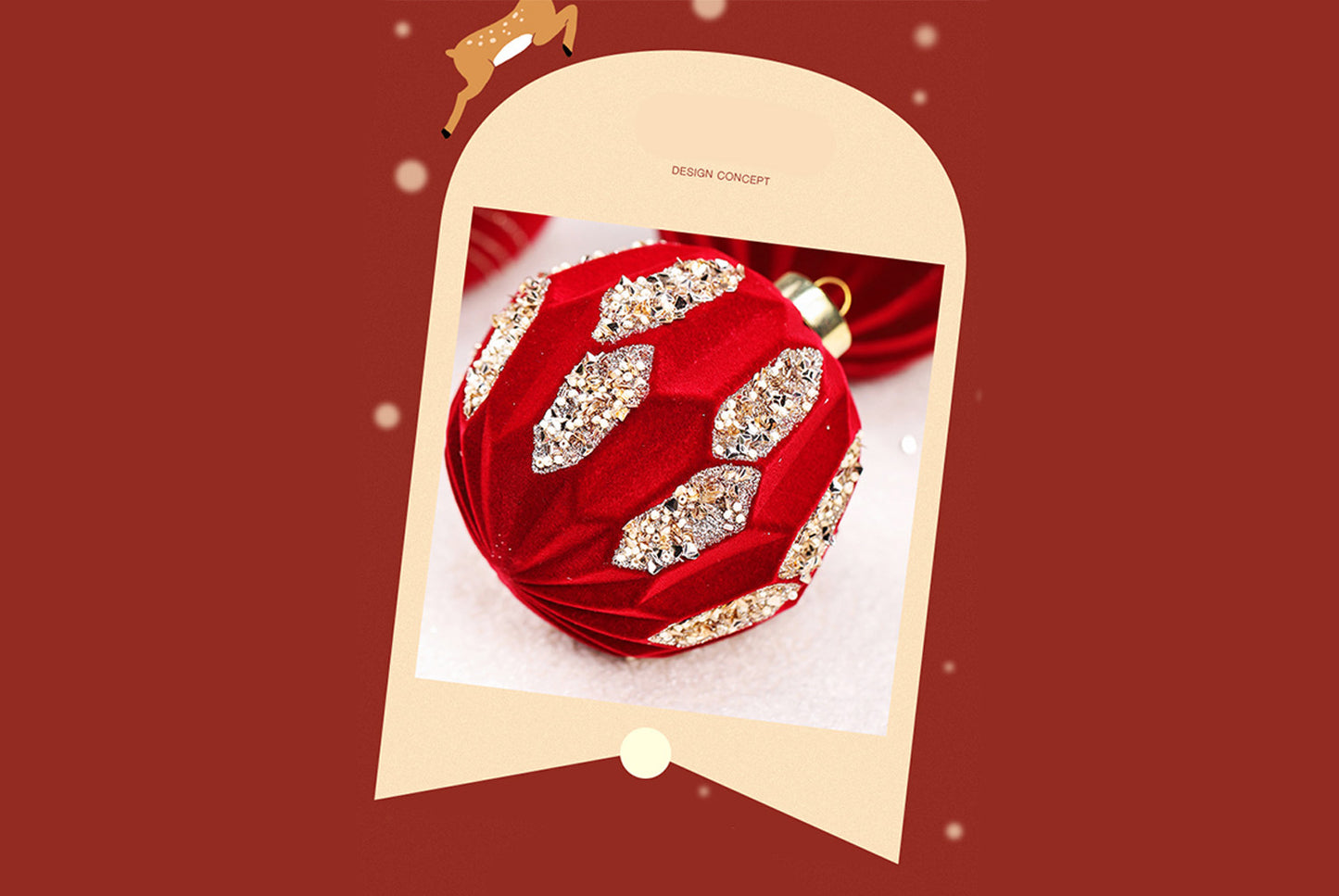 10cm Colored Diamond Flocked Christmas Ball Pendant Set (4-Pack)